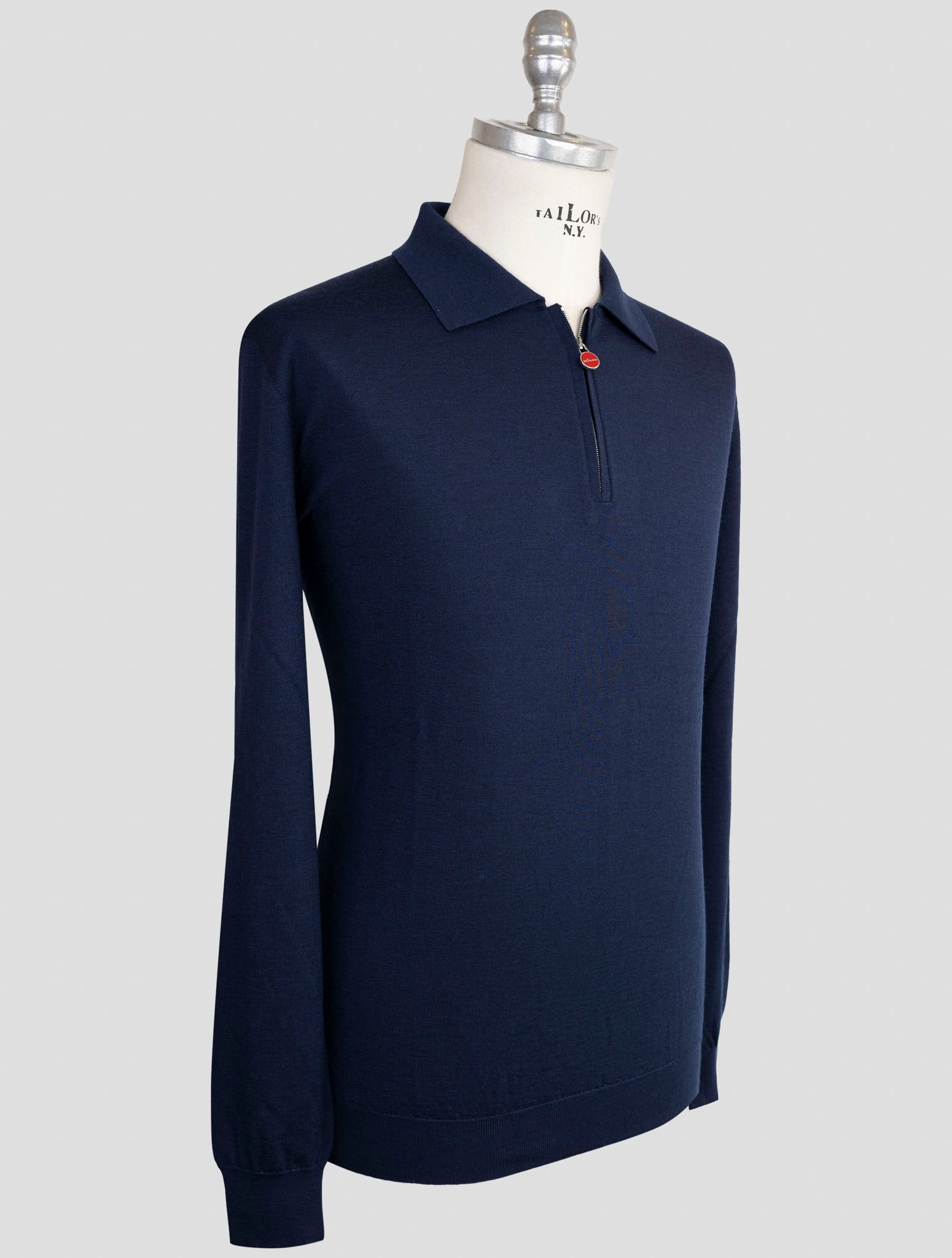Kiton Blue Cashmere Silk Sweater Polo