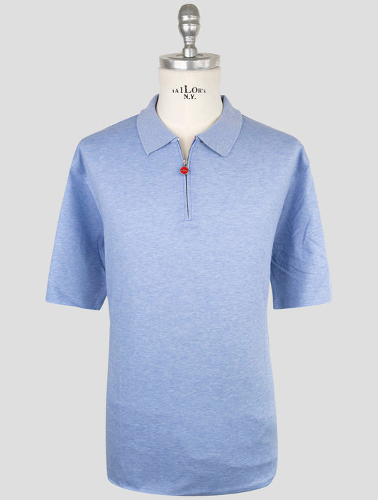 Kiton Light Blue Cotton Polo