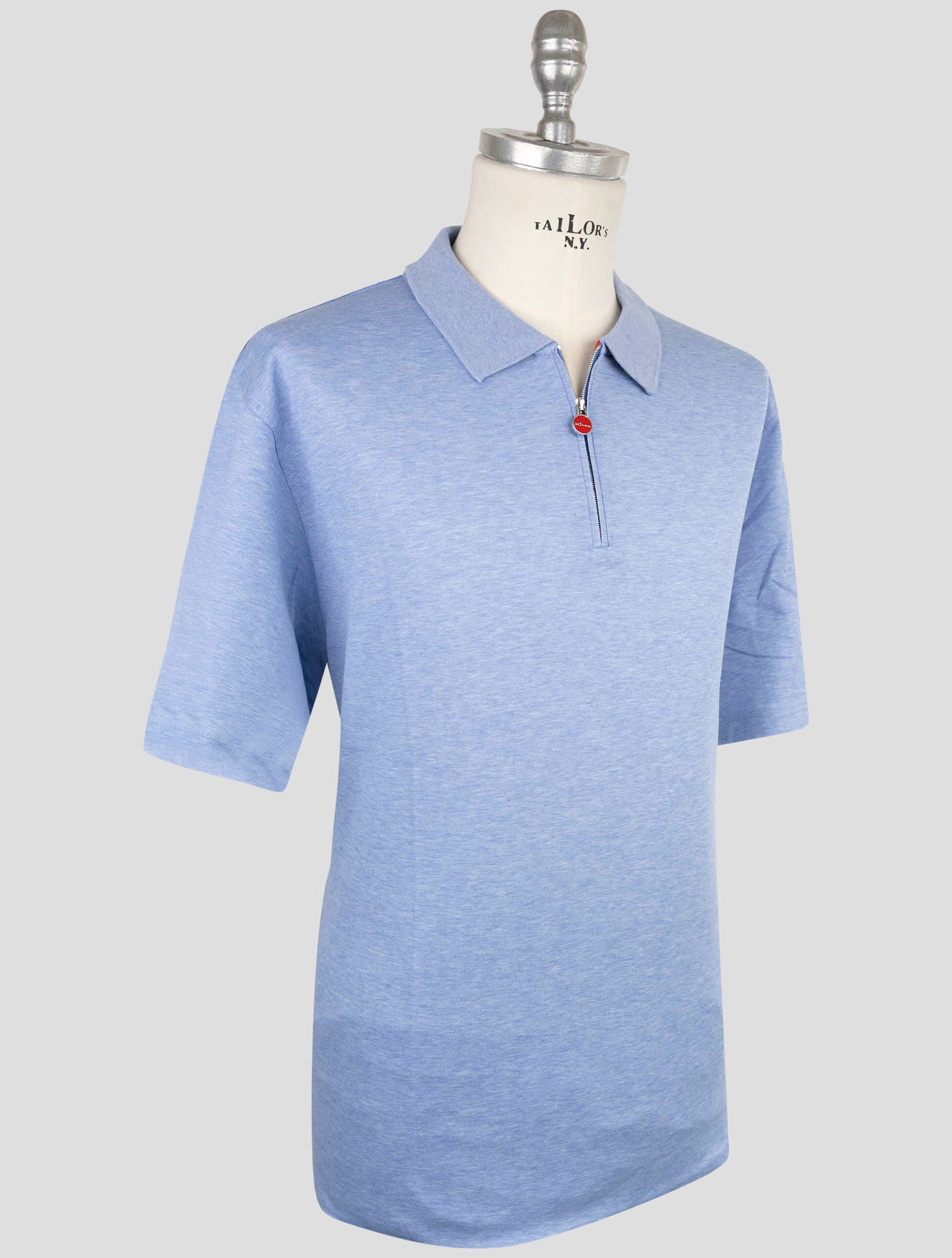 Kiton Light Blue Cotton Polo