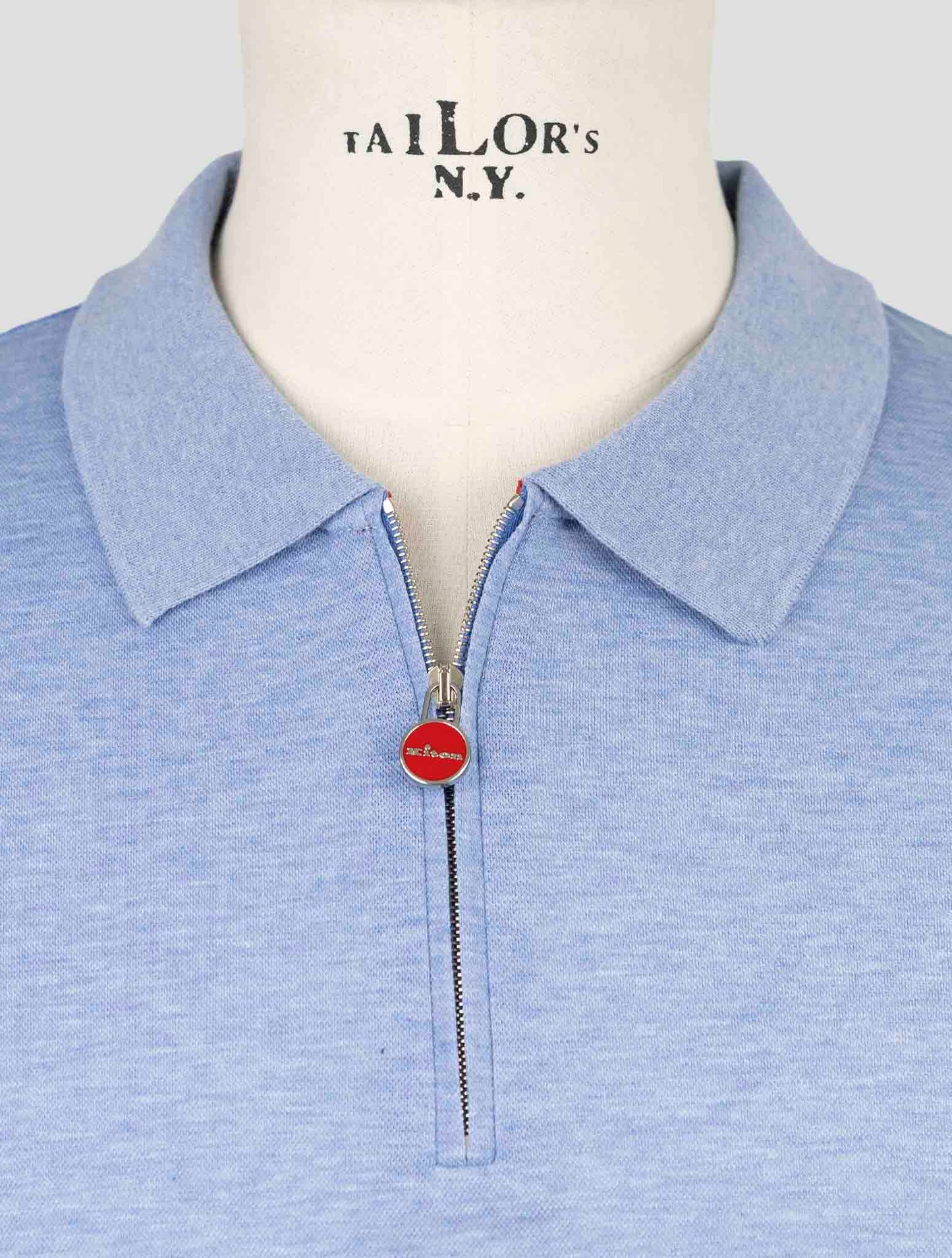 Kiton Light Blue Cotton Polo