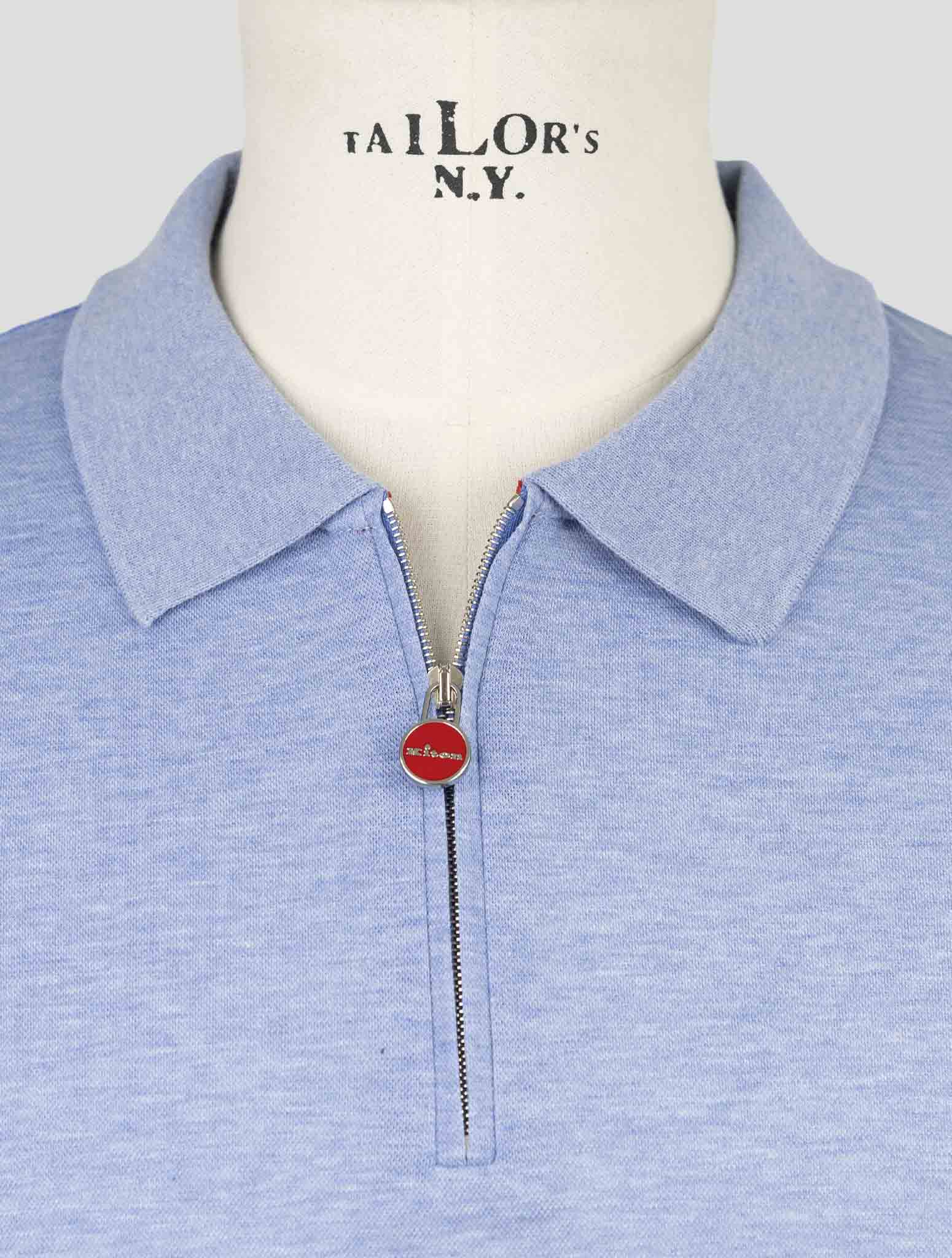 Kiton Light Blue Cotton Polo
