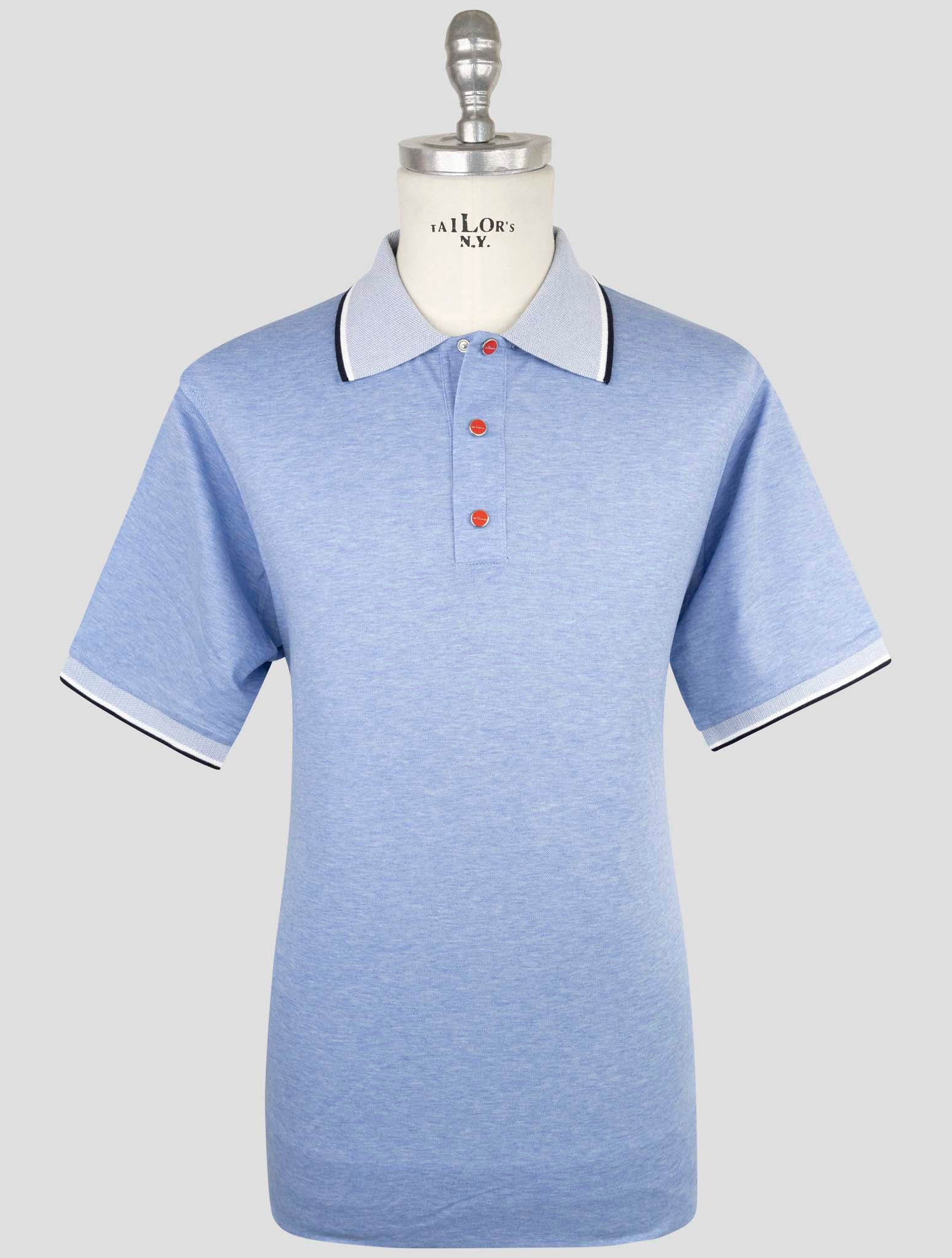 Kiton Light Blue Cotton Polo