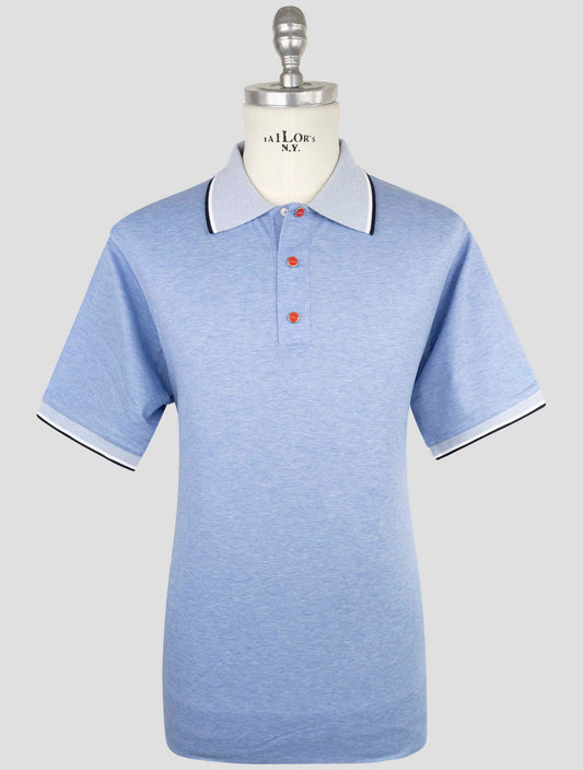 Kiton Light Blue Cotton Polo