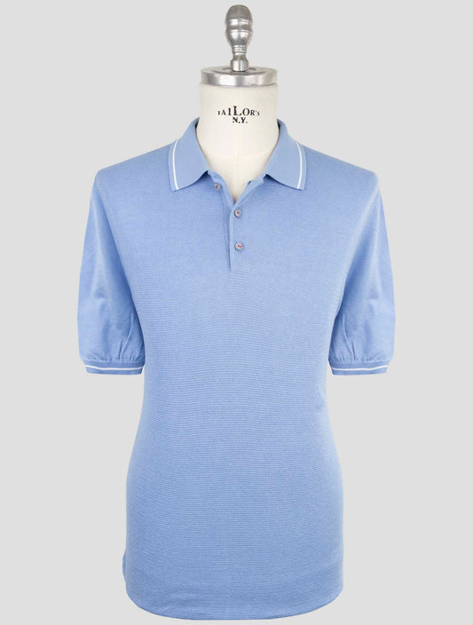 Kiton Light Blue Cotton Polo