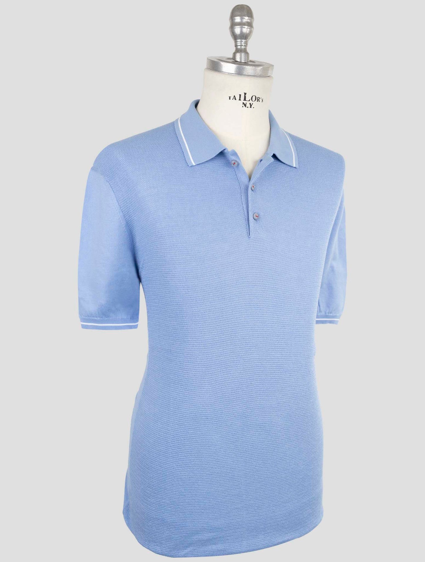 Kiton Light Blue Cotton Polo