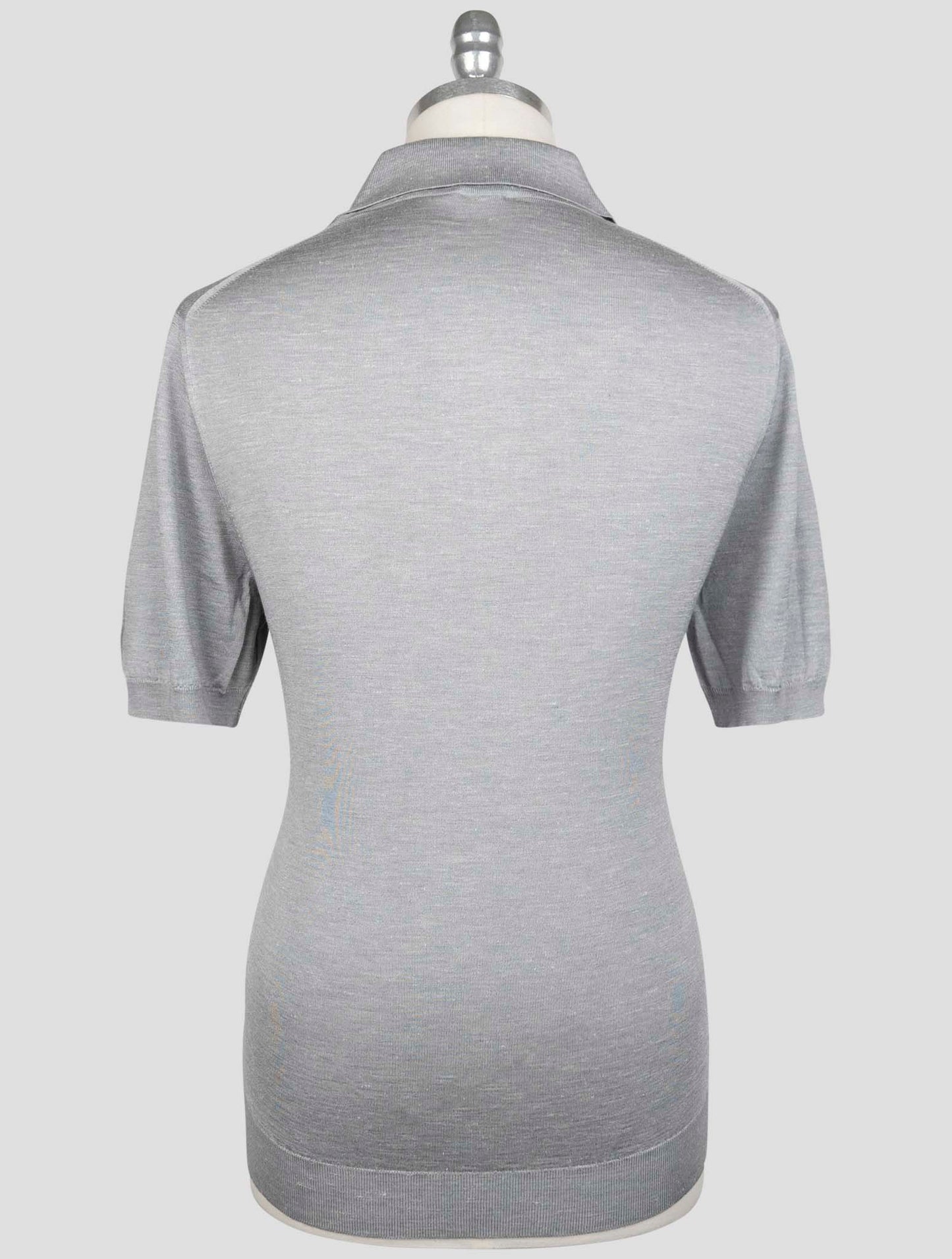 Kiton Gray Silk Cashmere Linen Polo