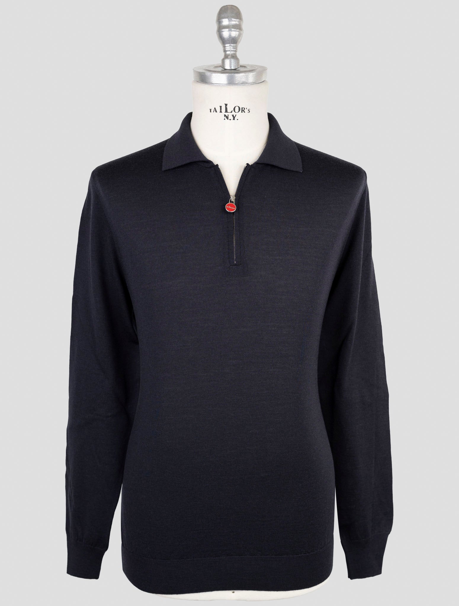 Kiton Blue Wool Sweater Polo