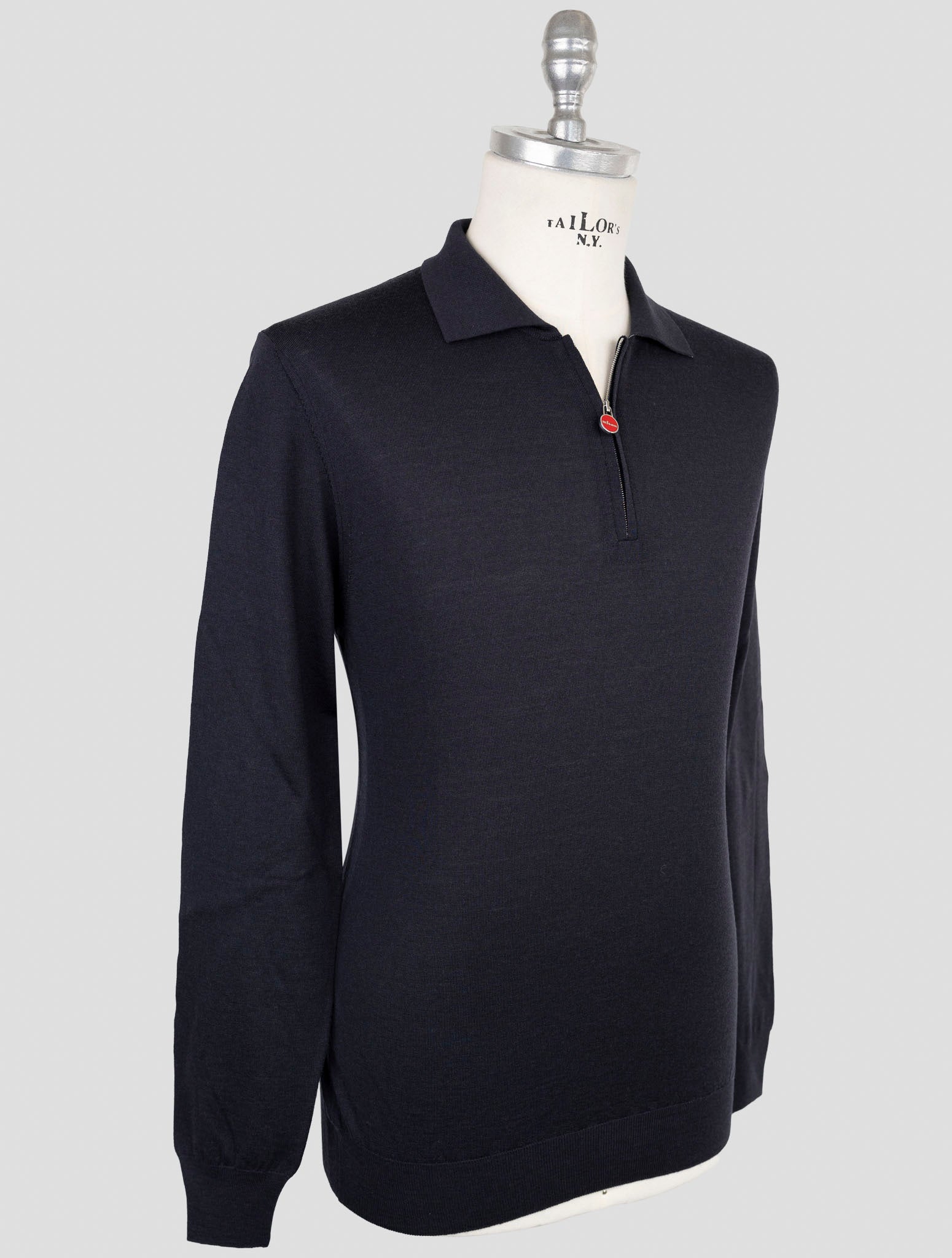 Kiton Blue Wool Sweater Polo