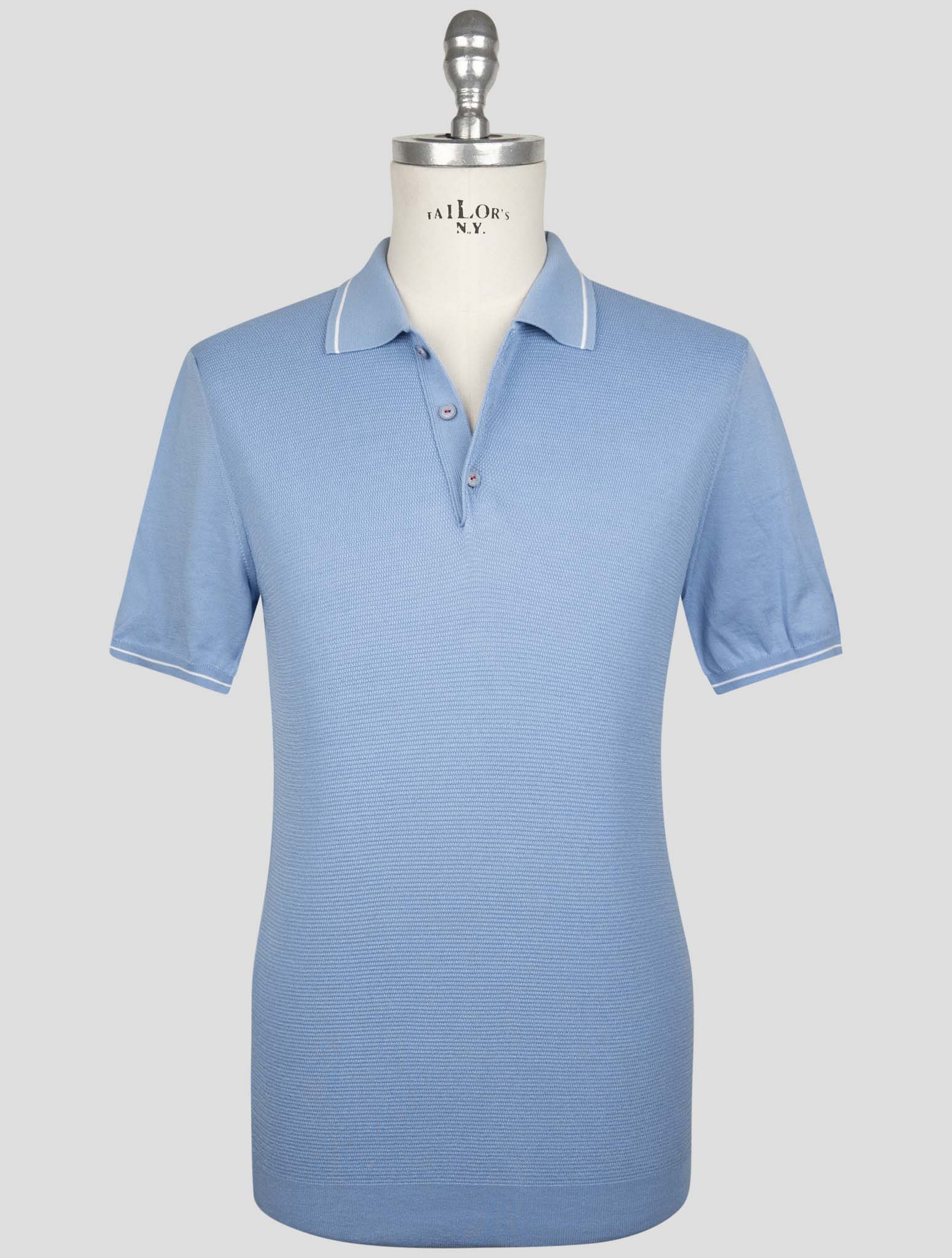 Kiton Light blue Cotton Polo