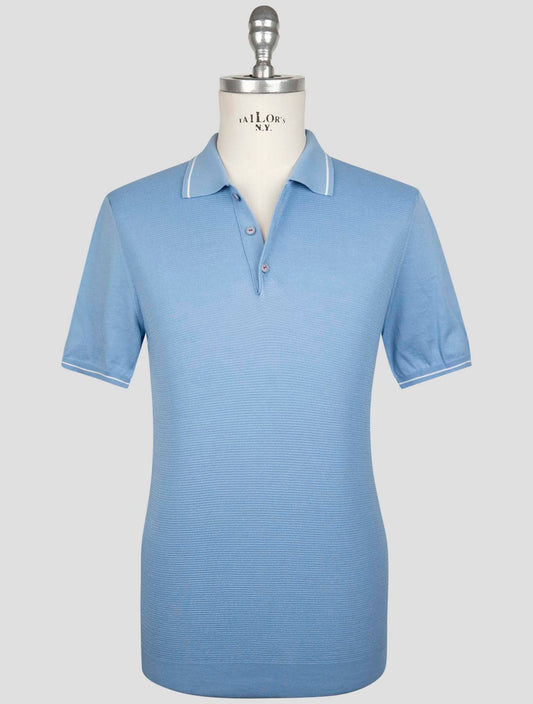 Kiton Light blue Cotton Polo