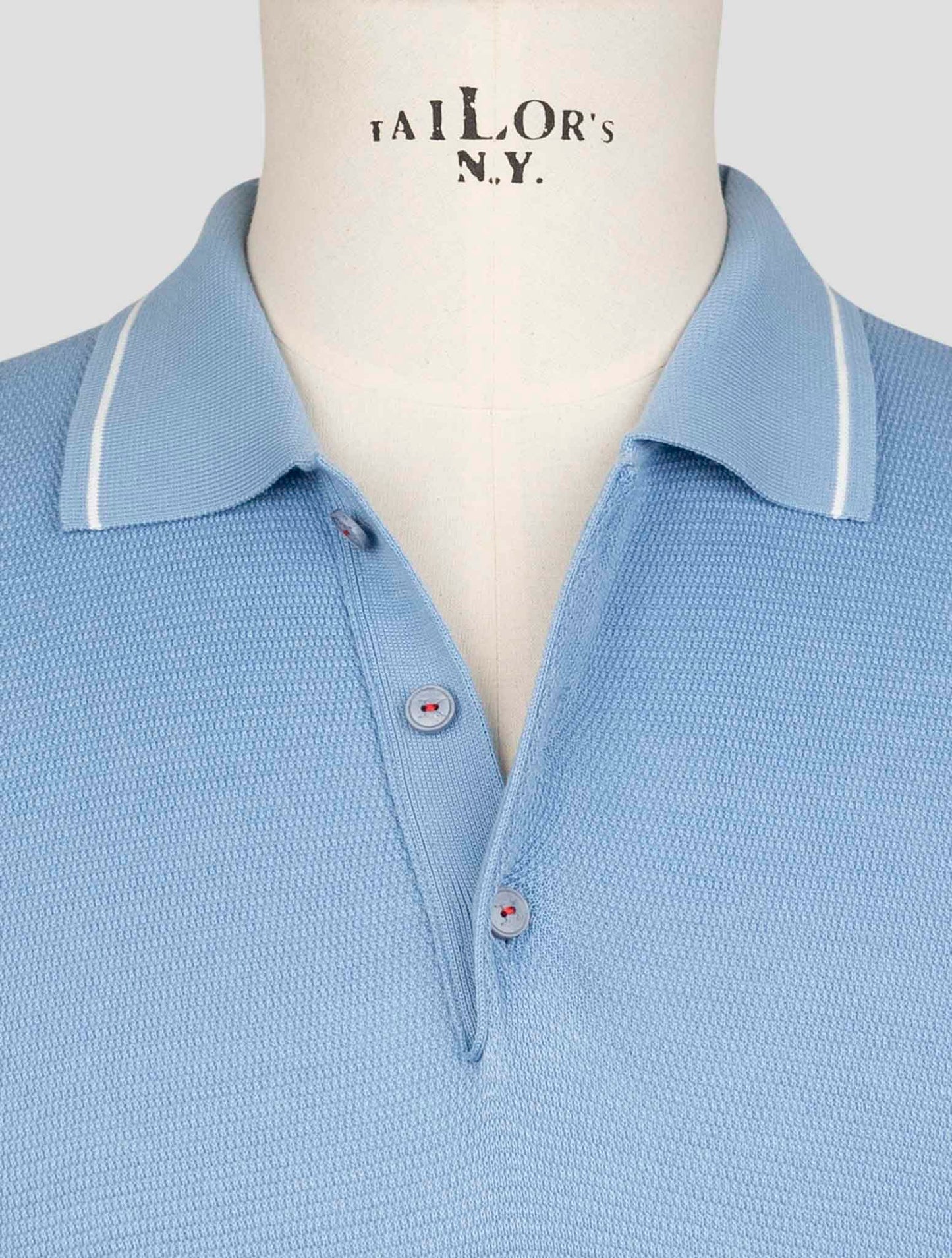 Kiton Light blue Cotton Polo