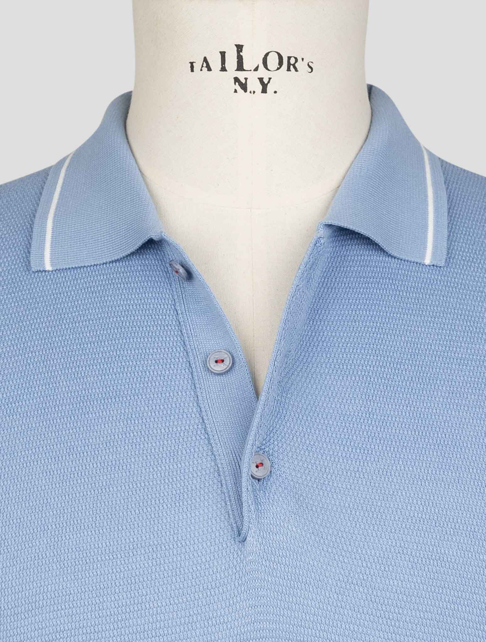 Kiton Light blue Cotton Polo