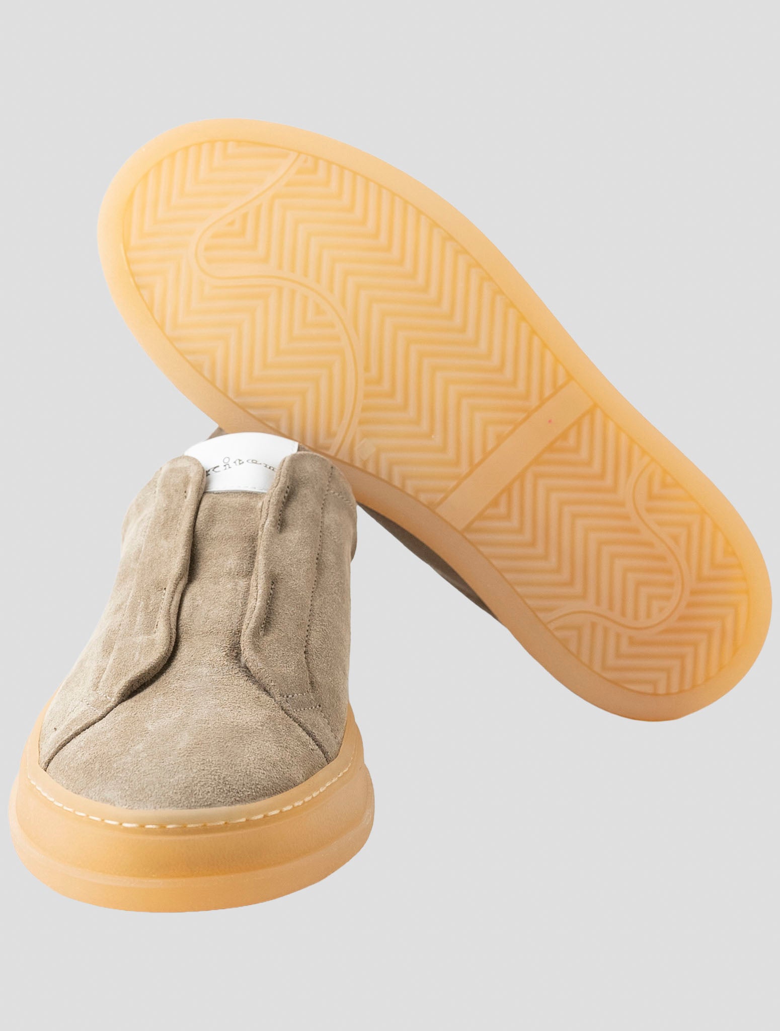 Kiton Brown Leather Suede Sneakers