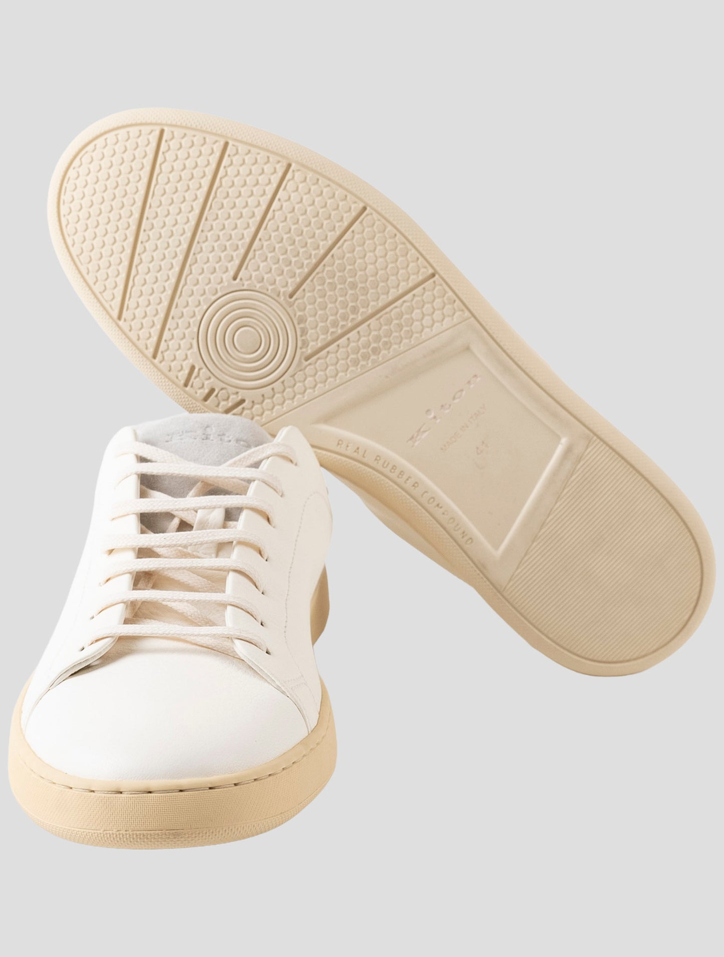 Kiton White Leather Sneakers