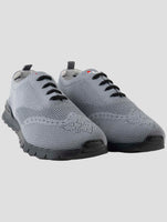 Kiton Gray Cotton Ea Sneakers