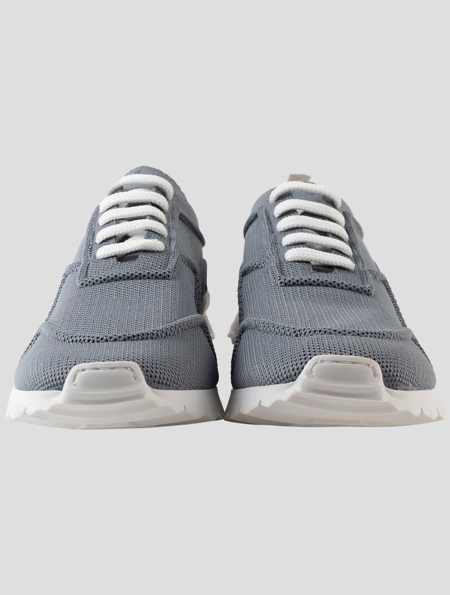 Kiton Gray Cotton Ea Sneakers