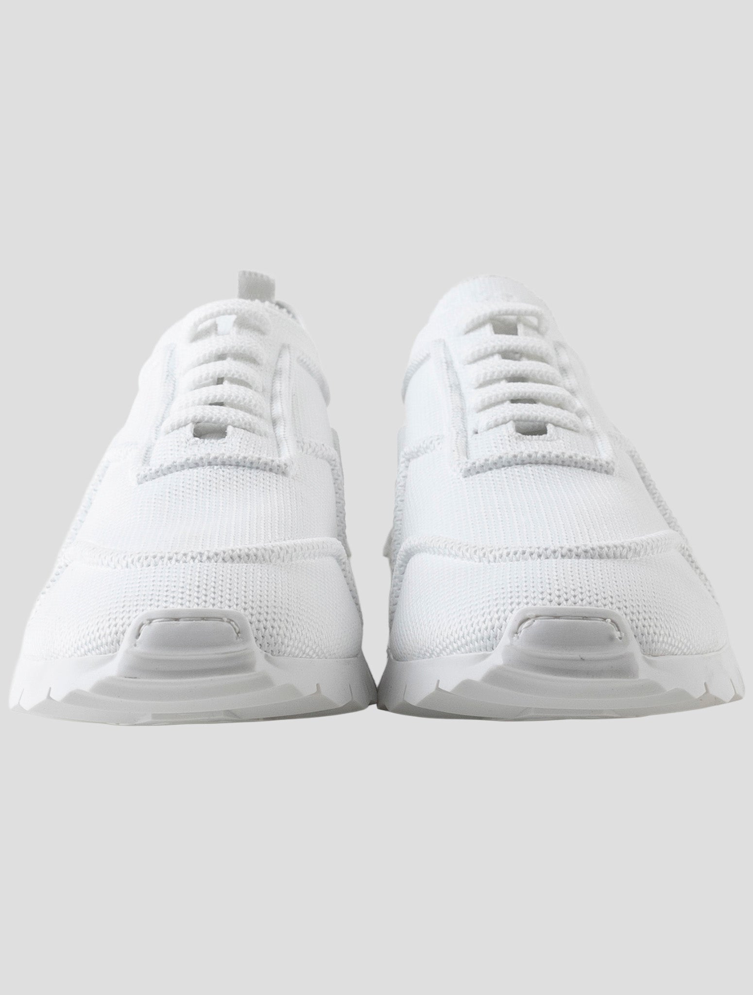 Kiton White Cotton Ea Sneakers