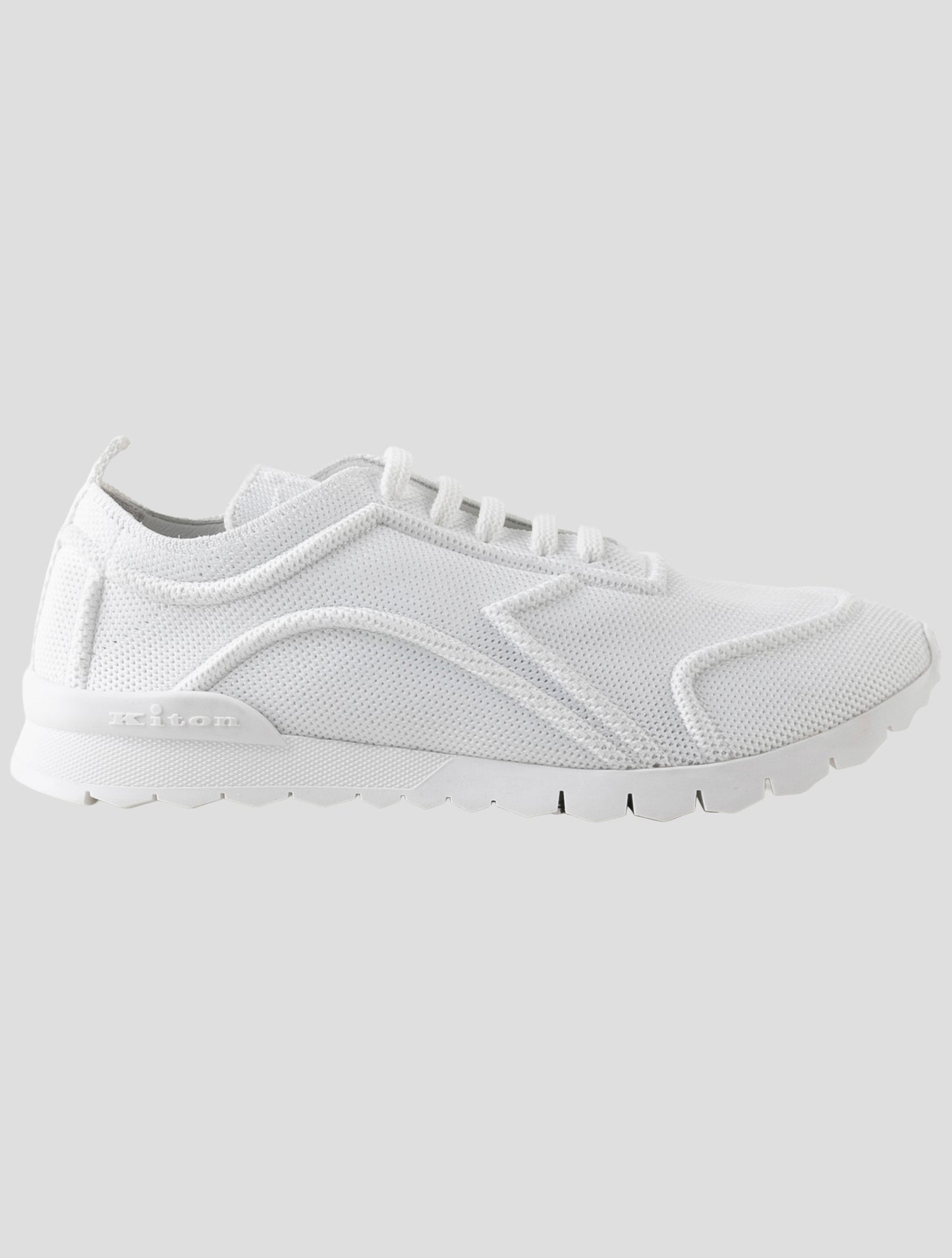 Kiton White Cotton Ea Sneakers