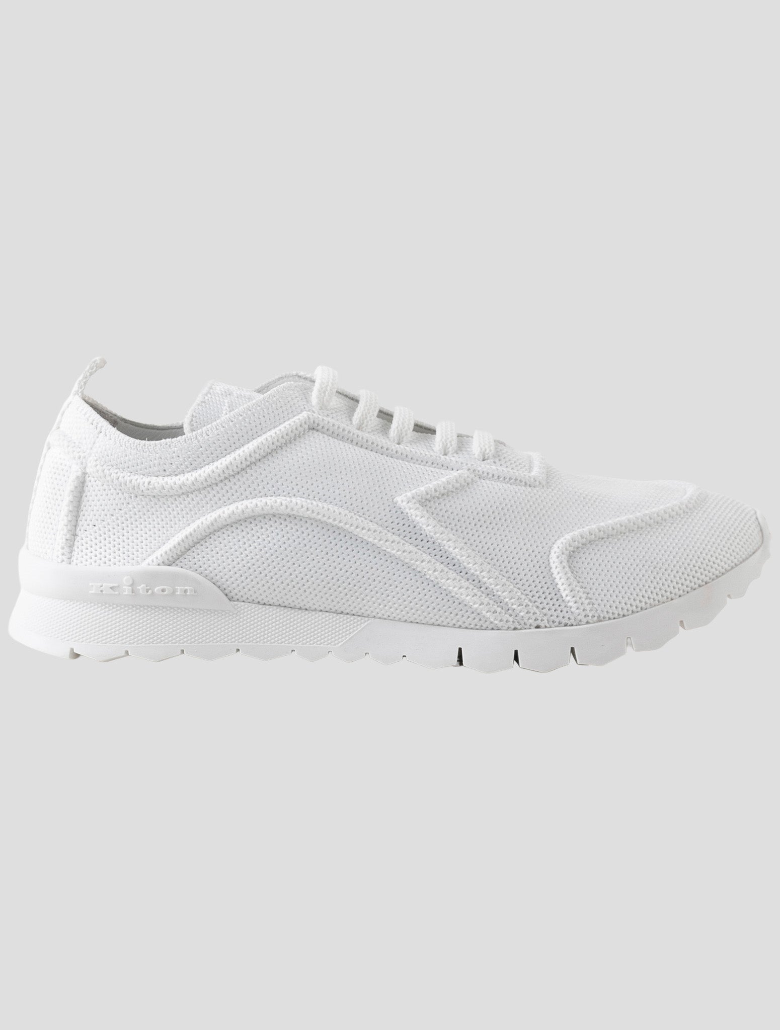 Kiton White Cotton Ea Sneakers