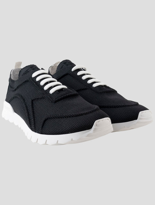 Kiton Black Cotton Ea Sneakers