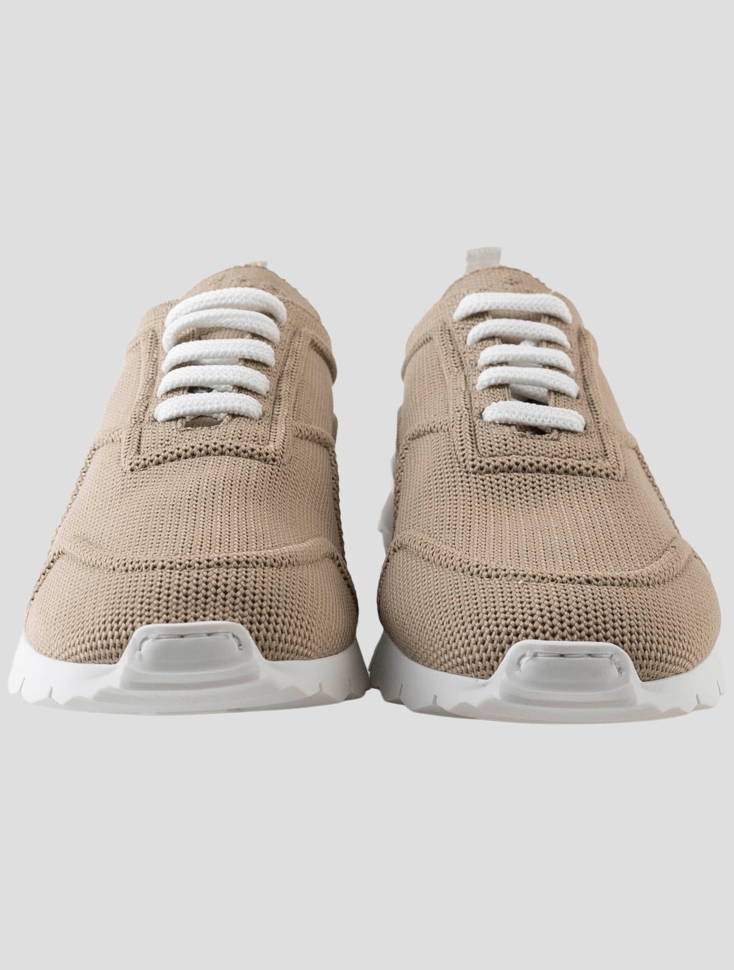 Kiton Beige Cotton Ea Sneakers