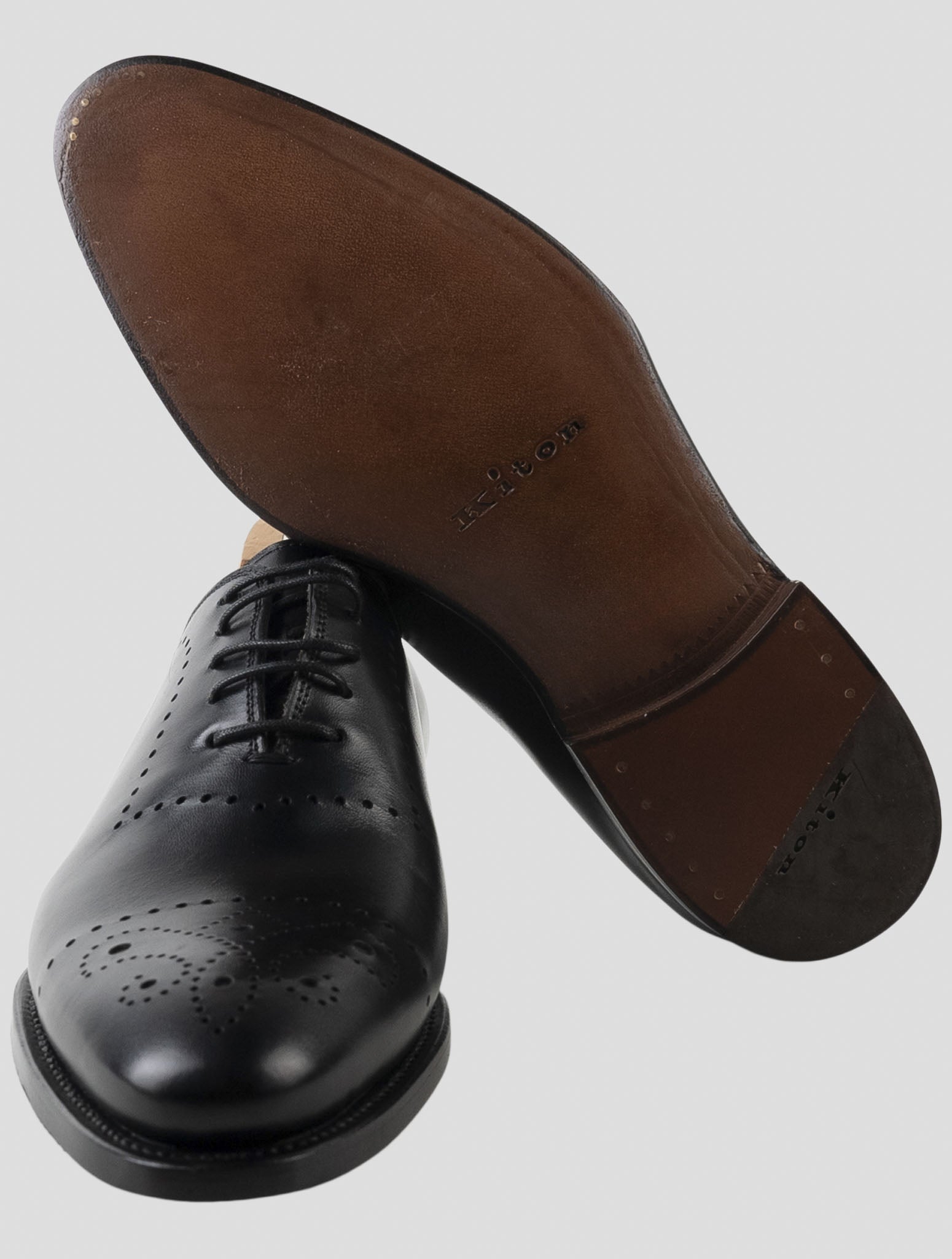 Kiton Black Leather Dress Shoes