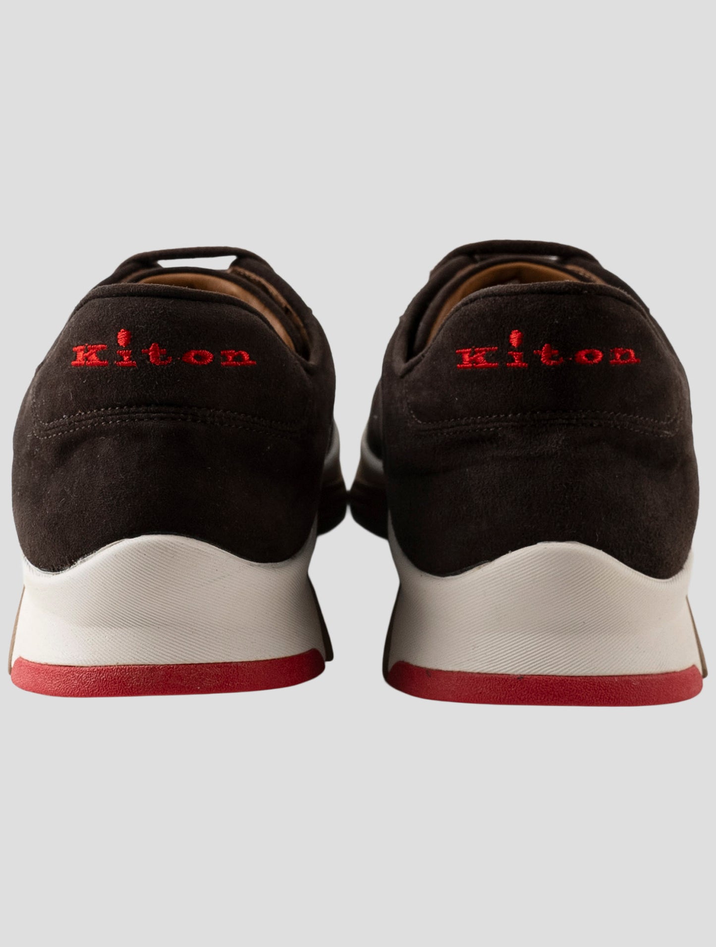 Kiton Brown Leather Suede Sneakers