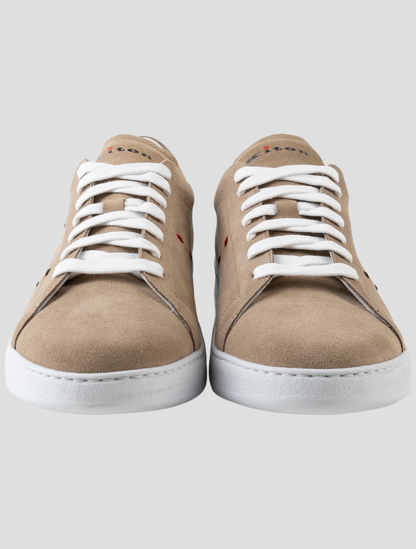 Kiton Brown Leather Suede Sneakers