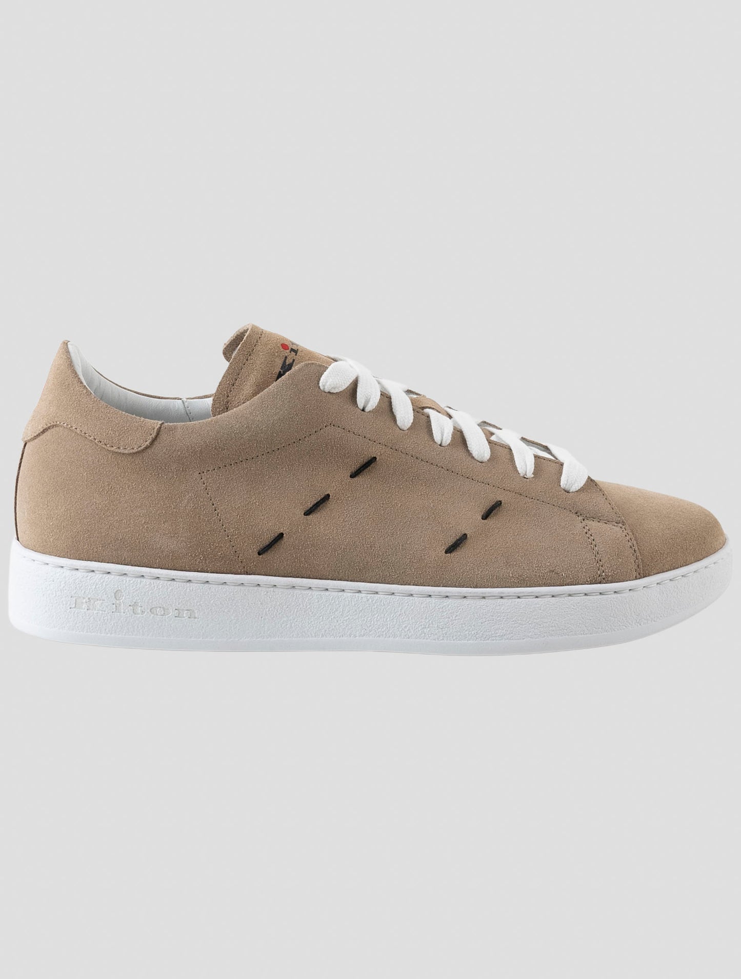 Kiton Brown Leather Suede Sneakers