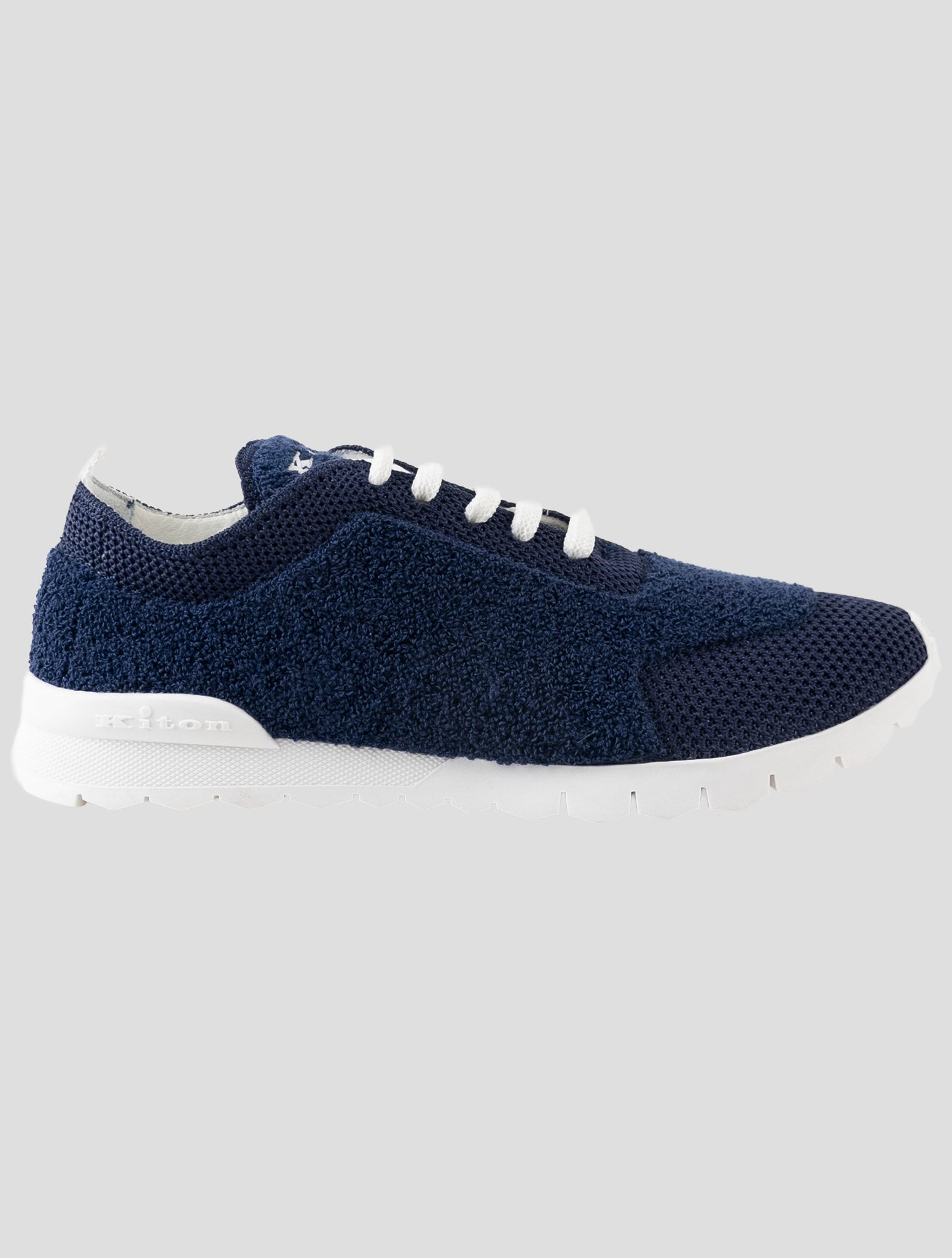 Kiton Blue Wool Pl Sneakers