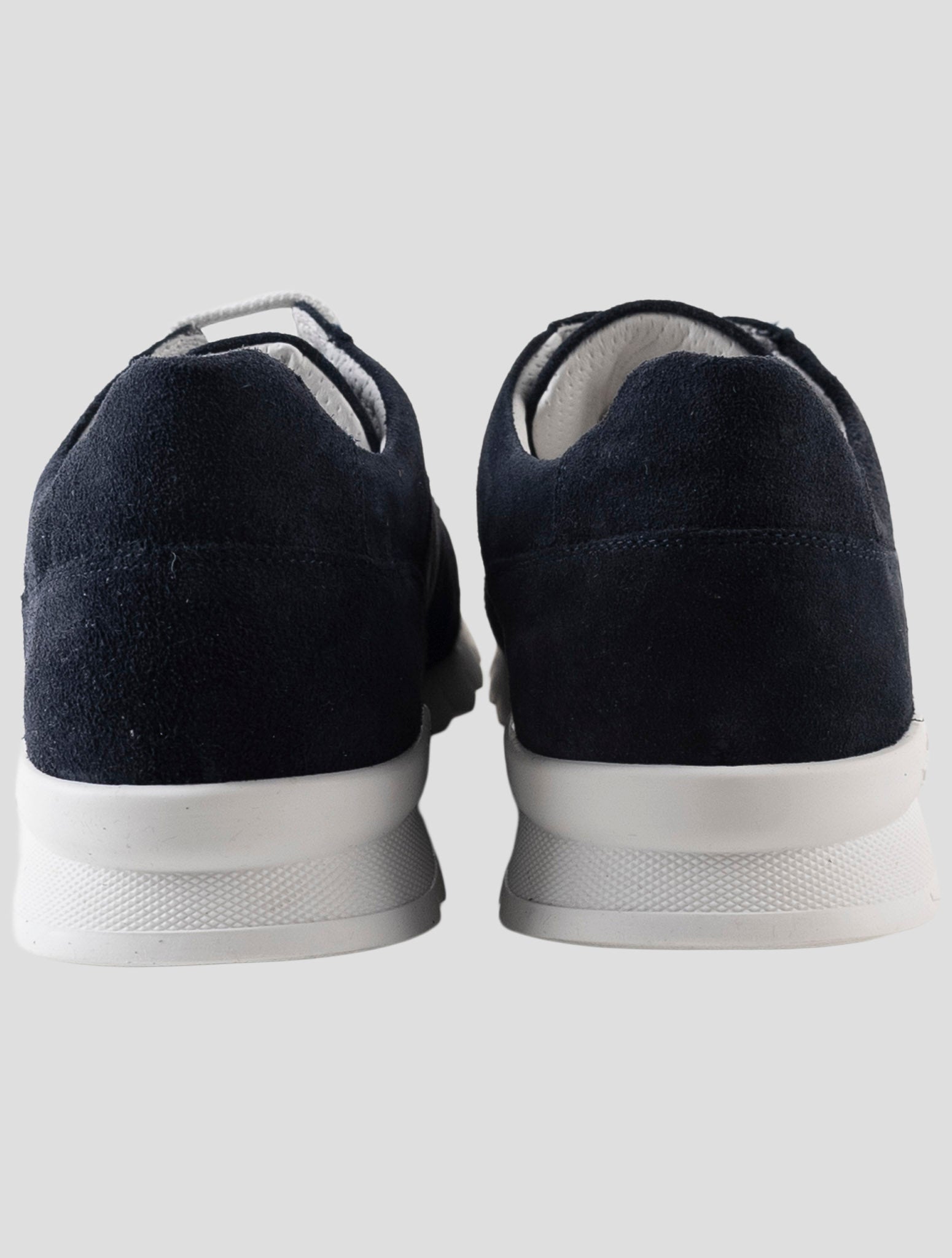 Kiton Blue Leather Suede Sneakers