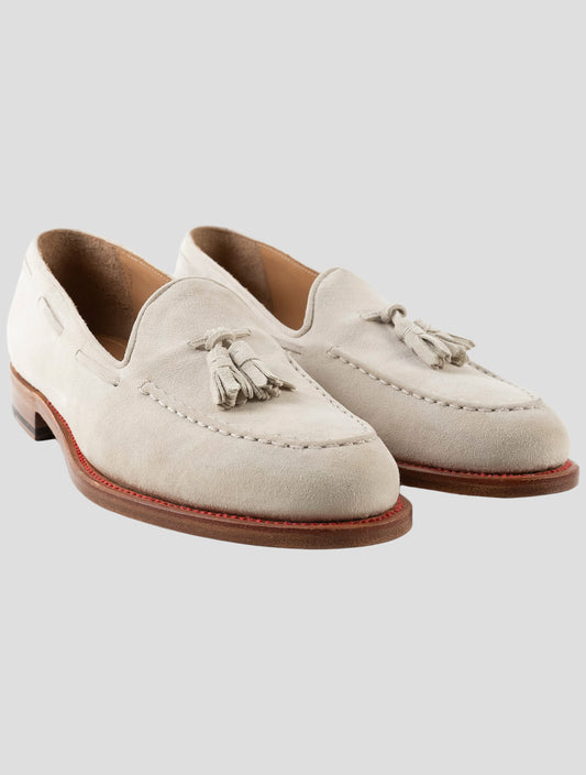Kiton Beige Leather Suede Loafers