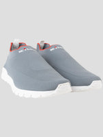 Kiton Gray Cotton Ea Sneakers