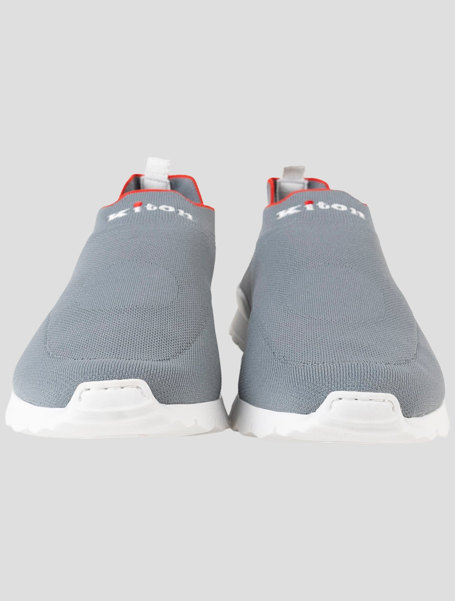 Kiton Gray Cotton Ea Sneakers
