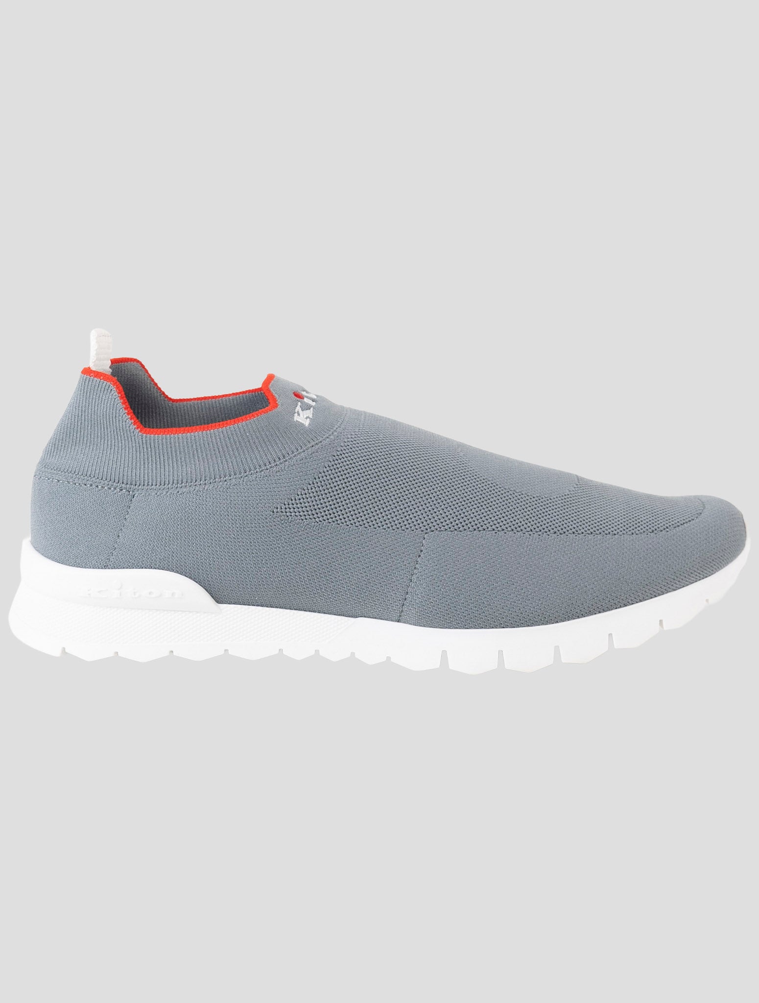 Kiton Gray Cotton Ea Sneakers