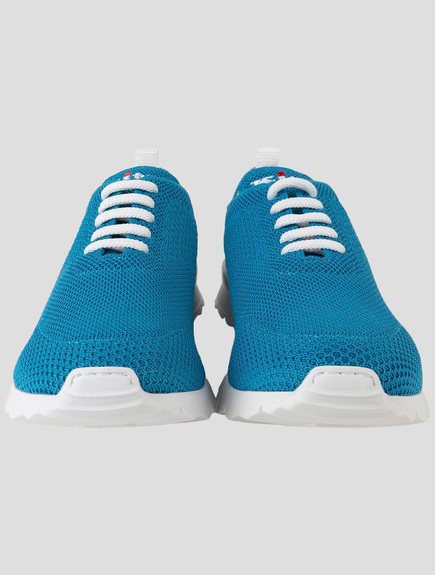 Kiton Light Blue Cotton Ea Sneakers