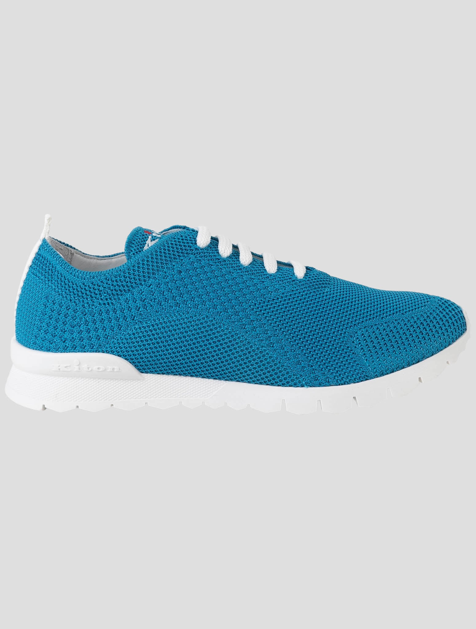 Kiton Light Blue Cotton Ea Sneakers