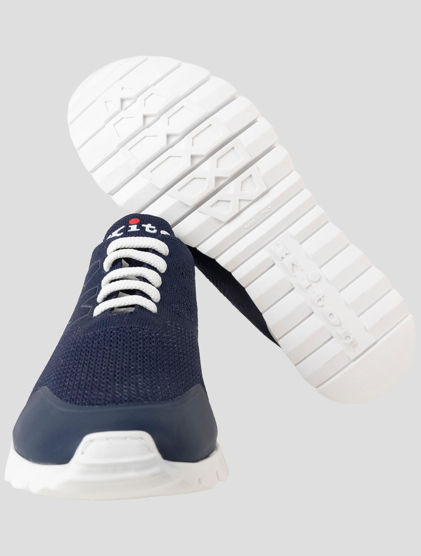 Kiton Blue Cotton Ea Sneakers