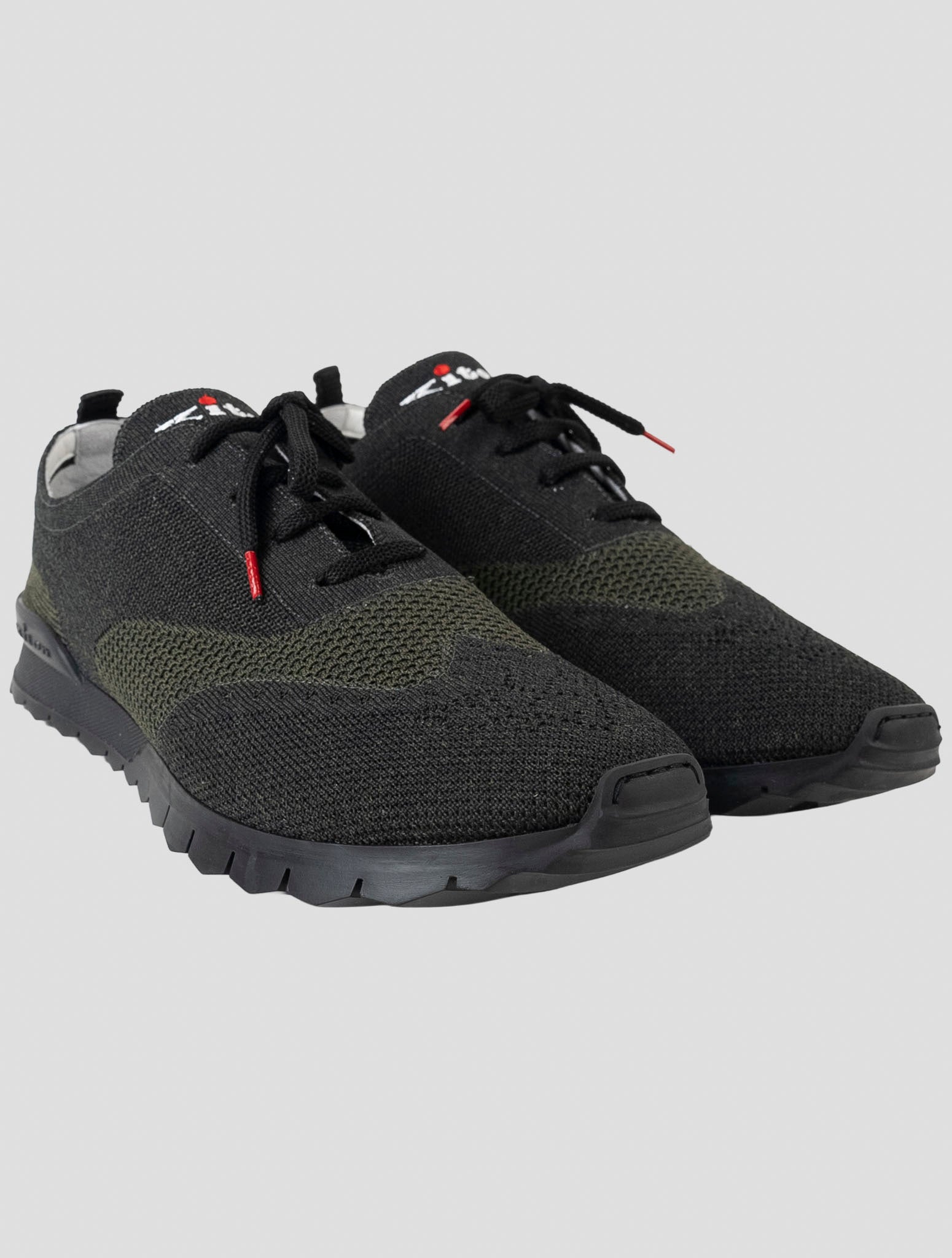 Kiton Dark green Cotton Ea Sneakers