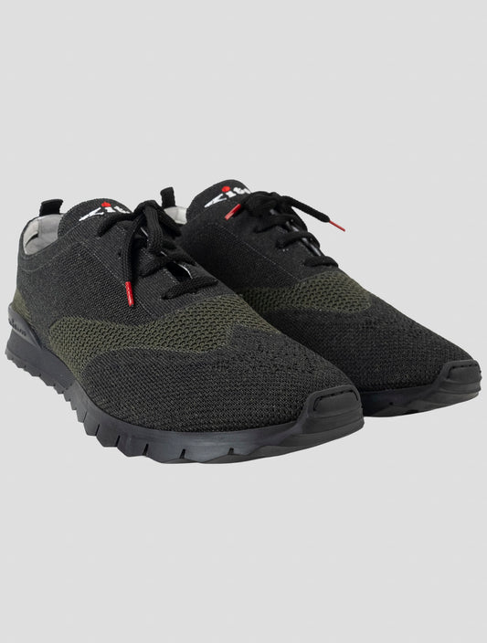 Kiton Dark green Cotton Ea Sneakers