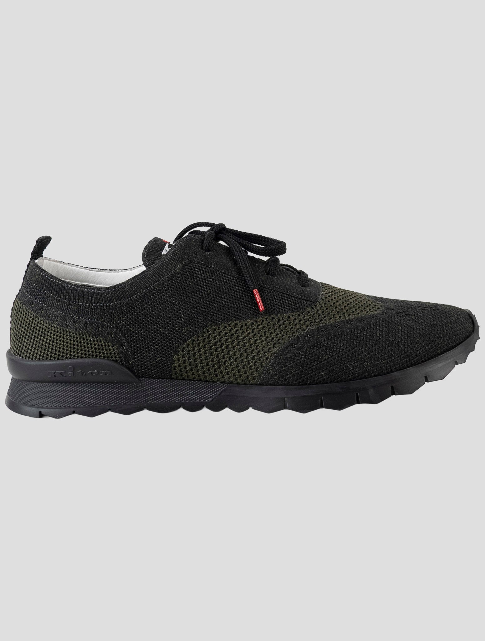 Kiton Dark green Cotton Ea Sneakers