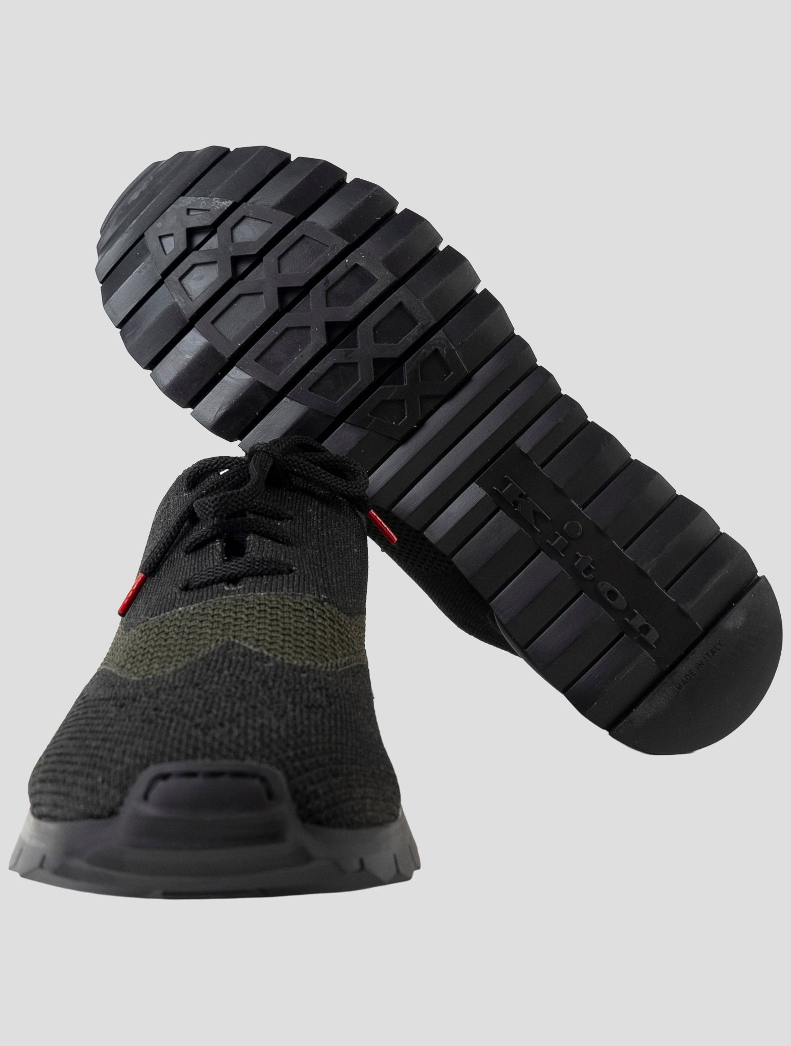 Kiton Dark green Cotton Ea Sneakers