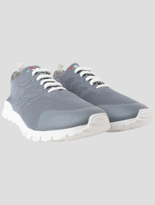 Kiton Gray Cotton Ea Sneakers