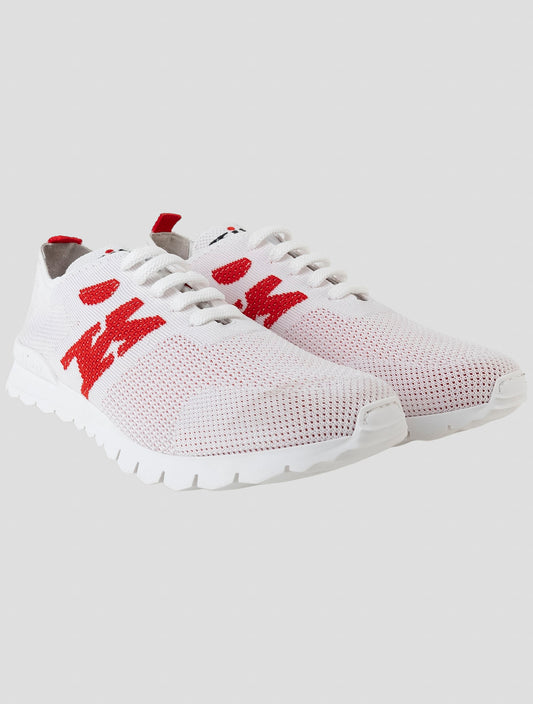Kiton White Cotton Ea Sneakers