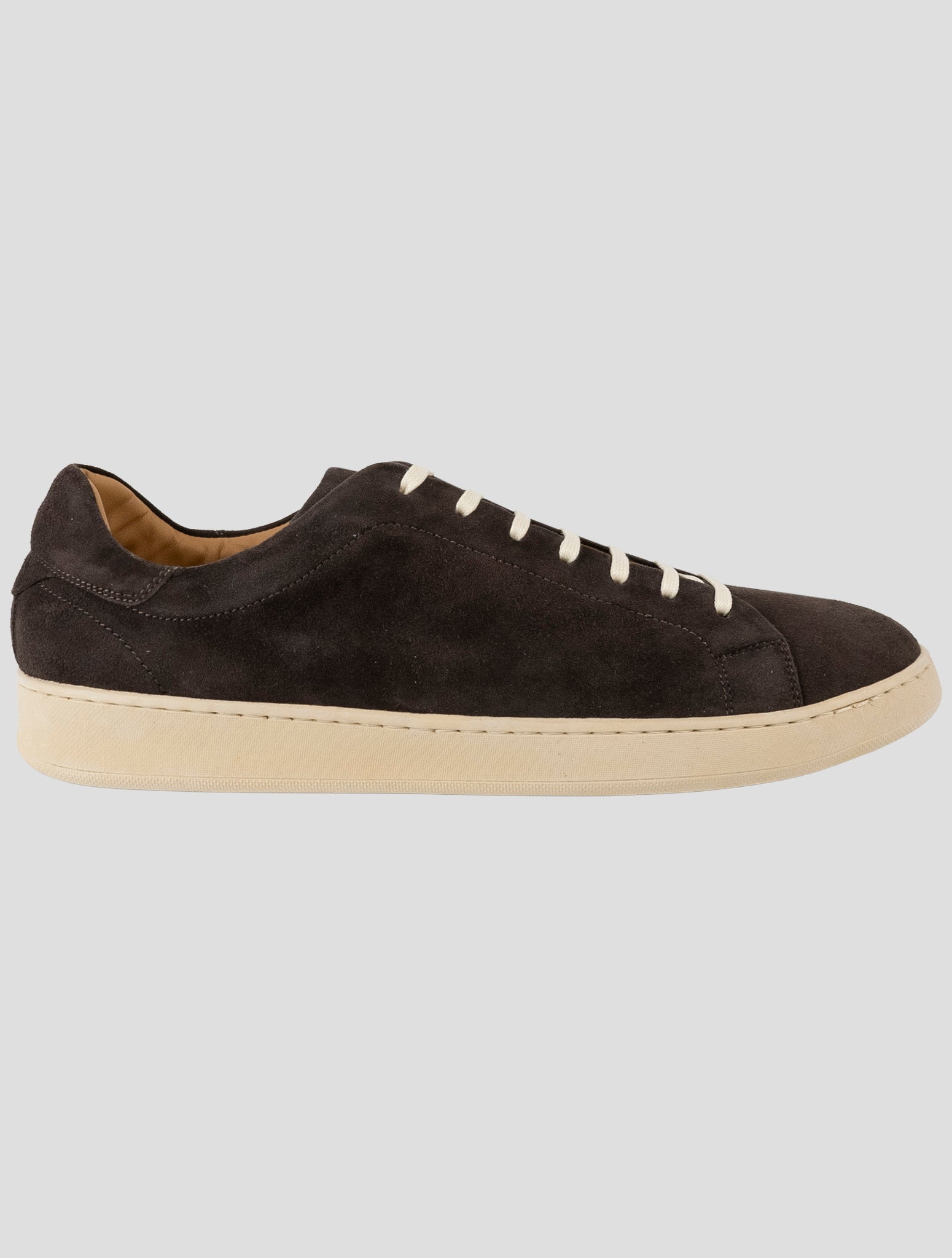Kiton Brown Leather Suede Sneakers