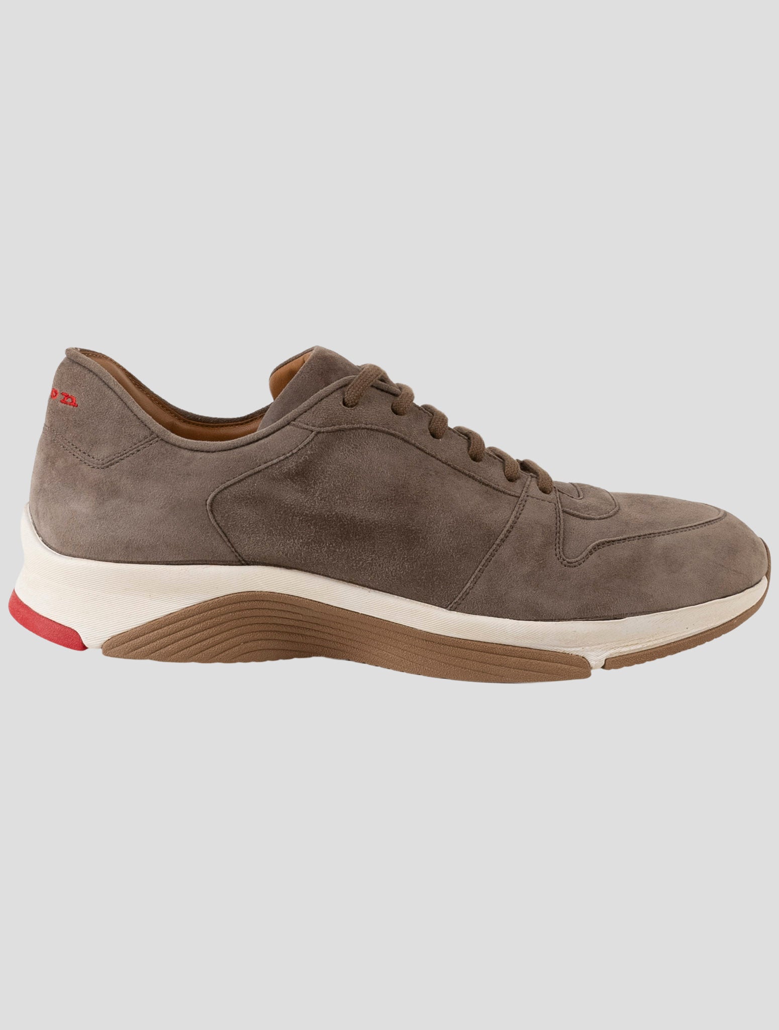 Kiton Brown Leather Suede Sneakers