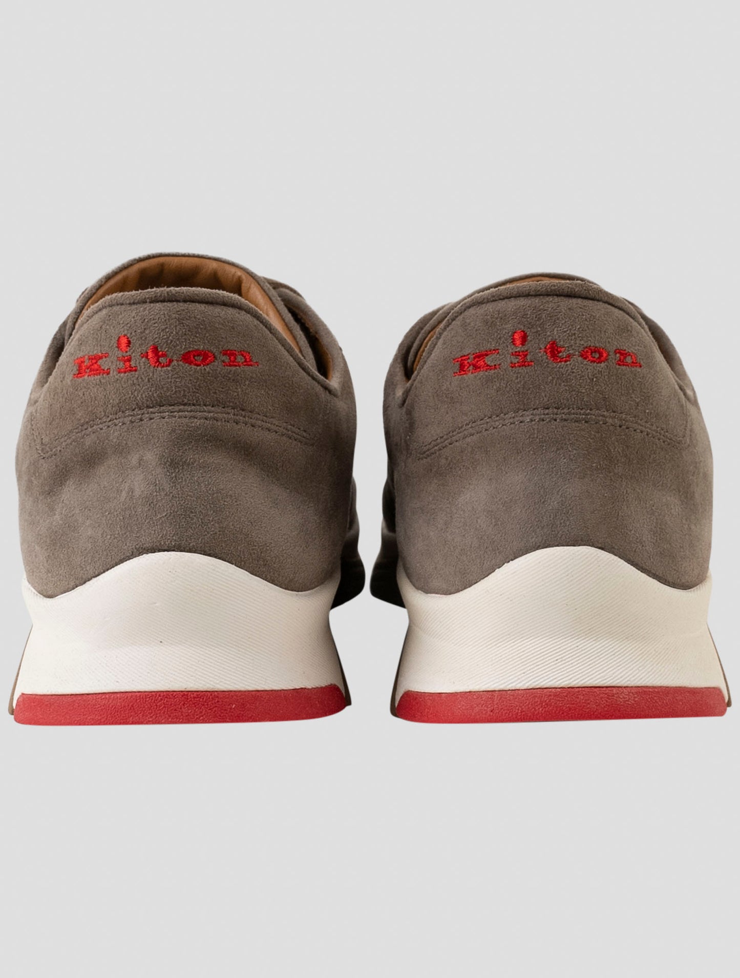 Kiton Brown Leather Suede Sneakers