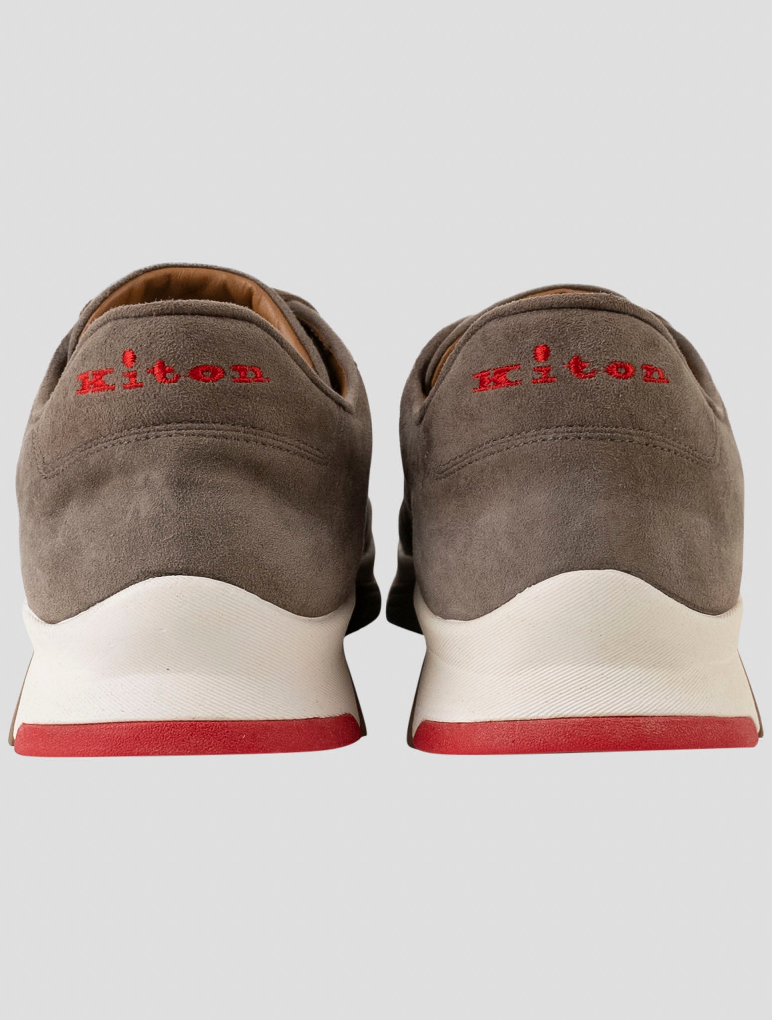 Kiton Brown Leather Suede Sneakers