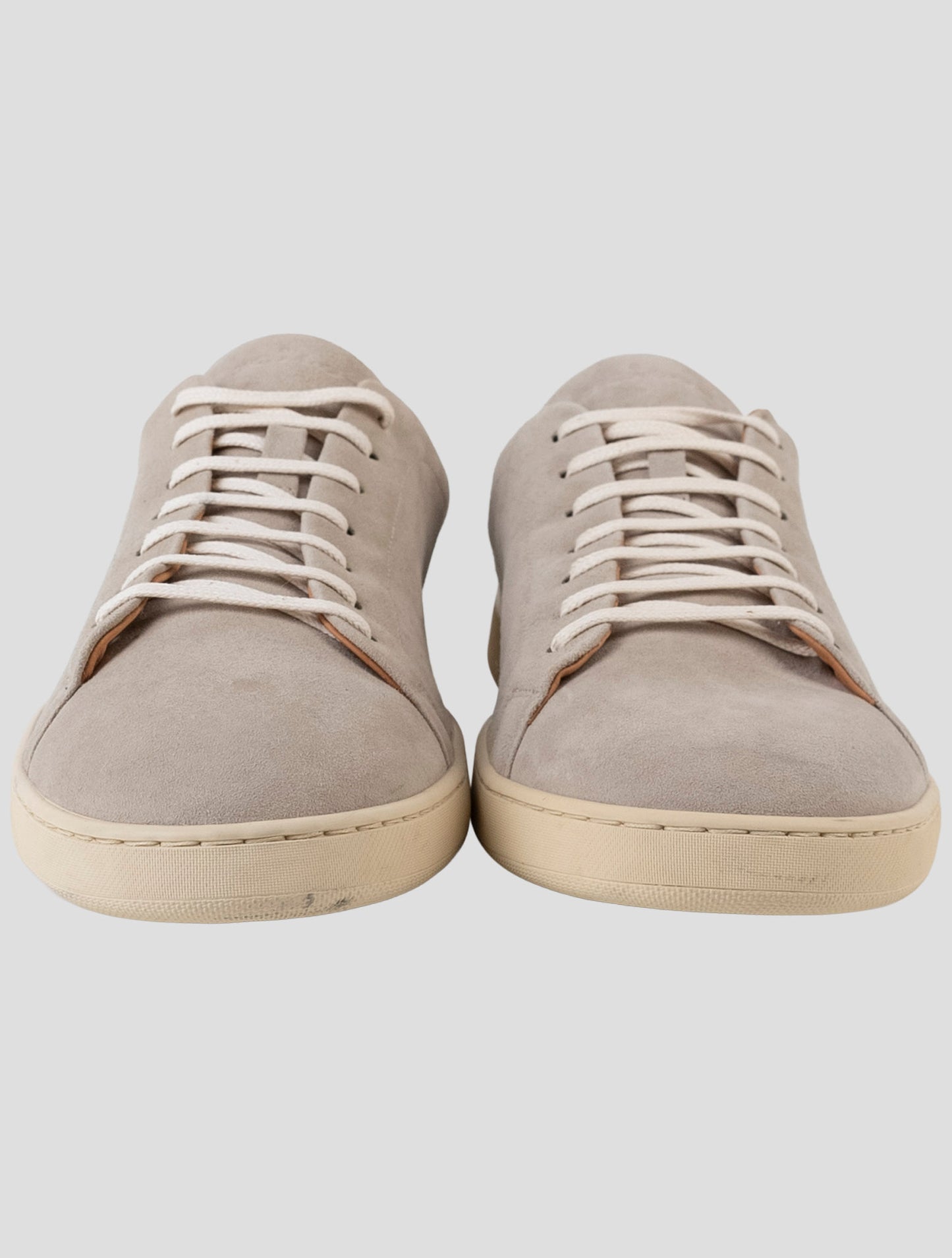 Kiton Beige Leather Suede Sneakers