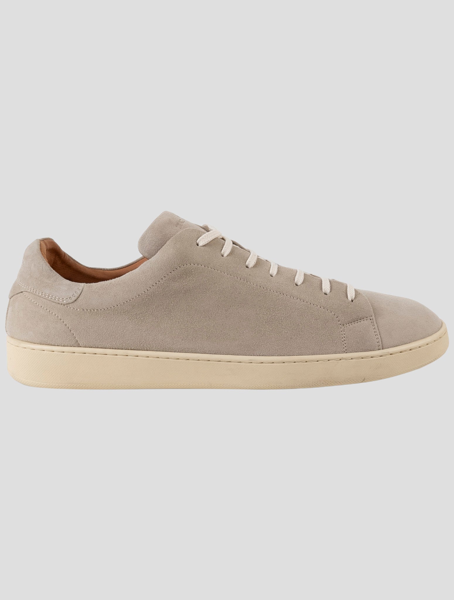 Kiton Beige Leather Suede Sneakers